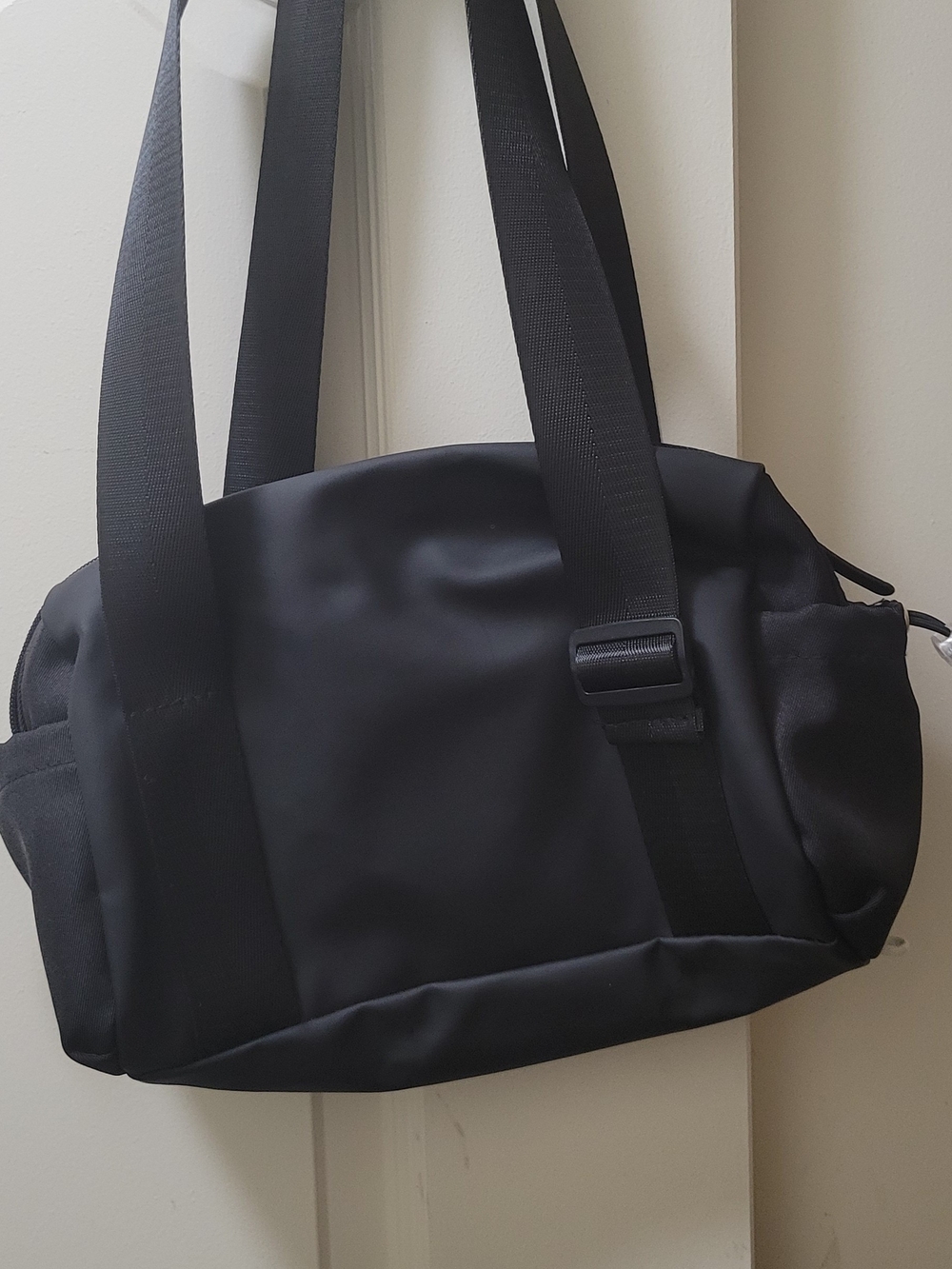 Women's Black Nylon Shoulder Bag - Minimal Carryall